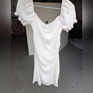 Elegant White Eyelet Dress